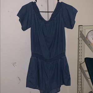 denim shorts romper